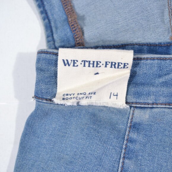 NEW FREE PEOPLE 2ND AVE CRVY DENIM ONE PIECE JUMPSUIT, SZ 14 - Picture 6 of 11